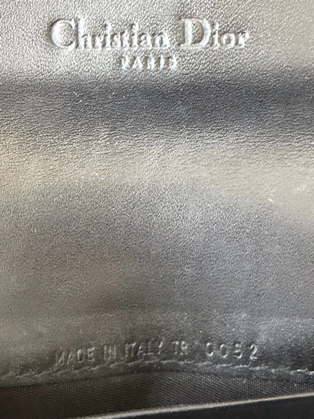 Christian Dior Oblique Saddle Wallet with D Charm Black Gray Canvas